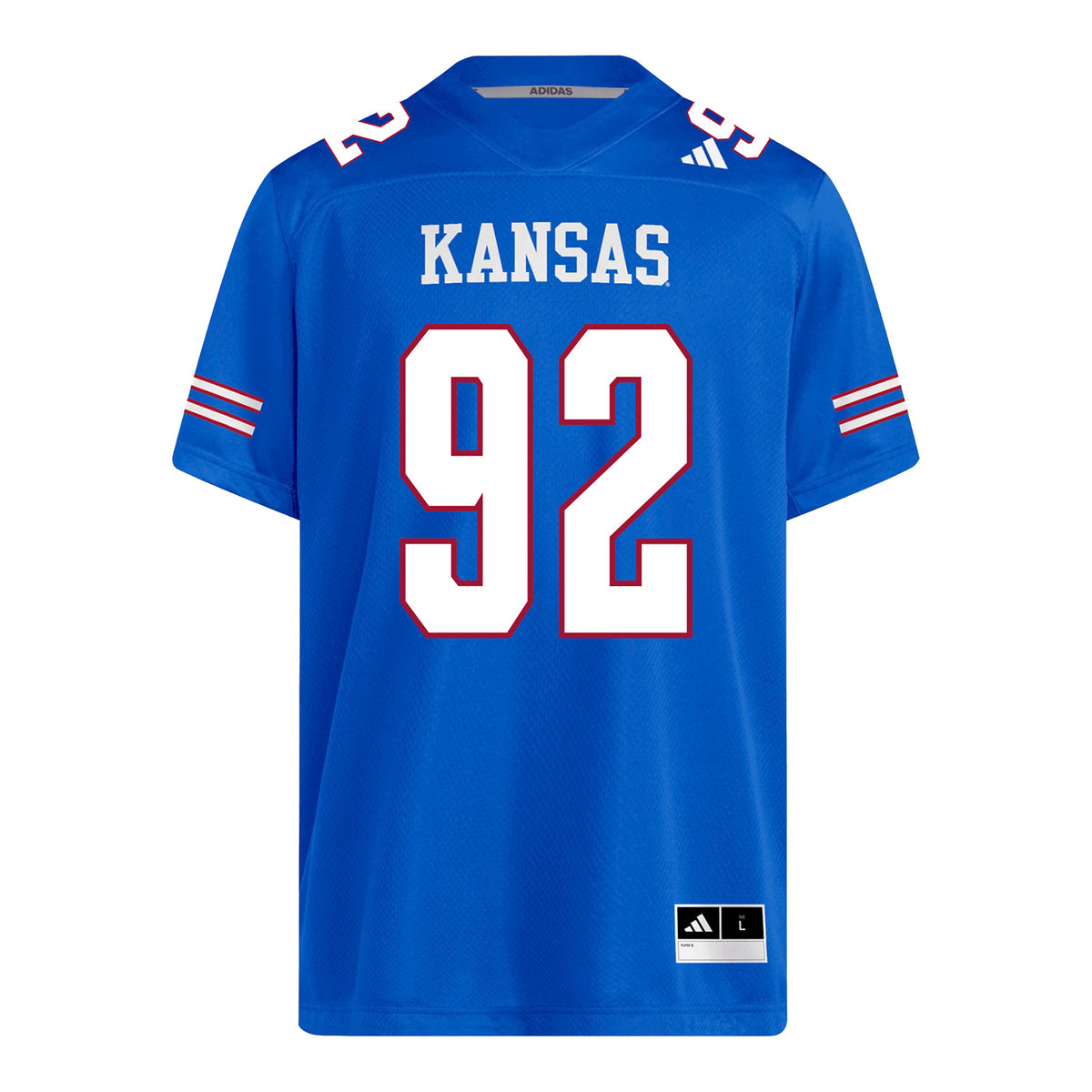 Kansas Jayhawks Adidas Football Student Athlete #92 Nakwaine Carter Football Jersey