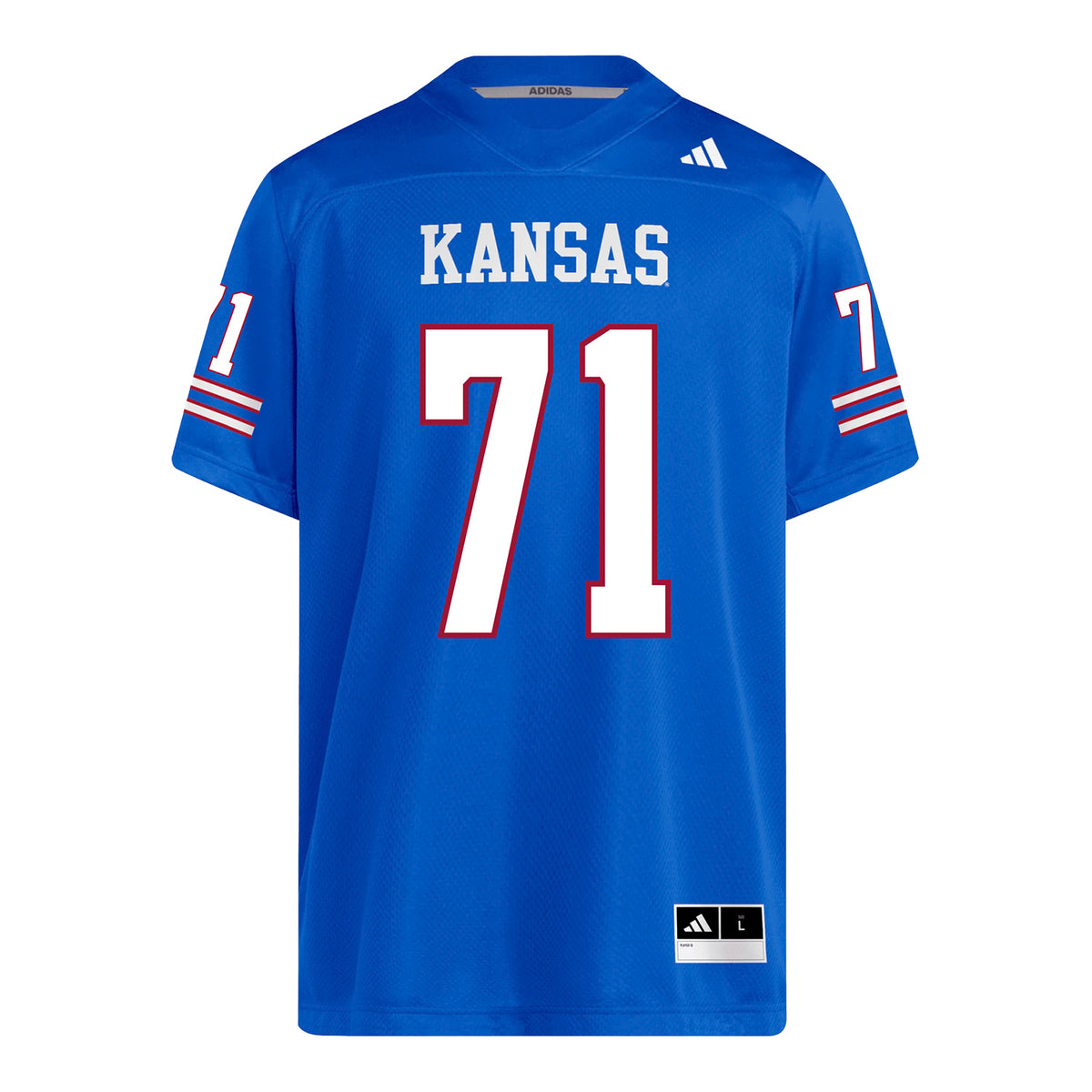 Kansas Jayhawks Adidas Football Student Athlete #71 James Livingston Football Jersey
