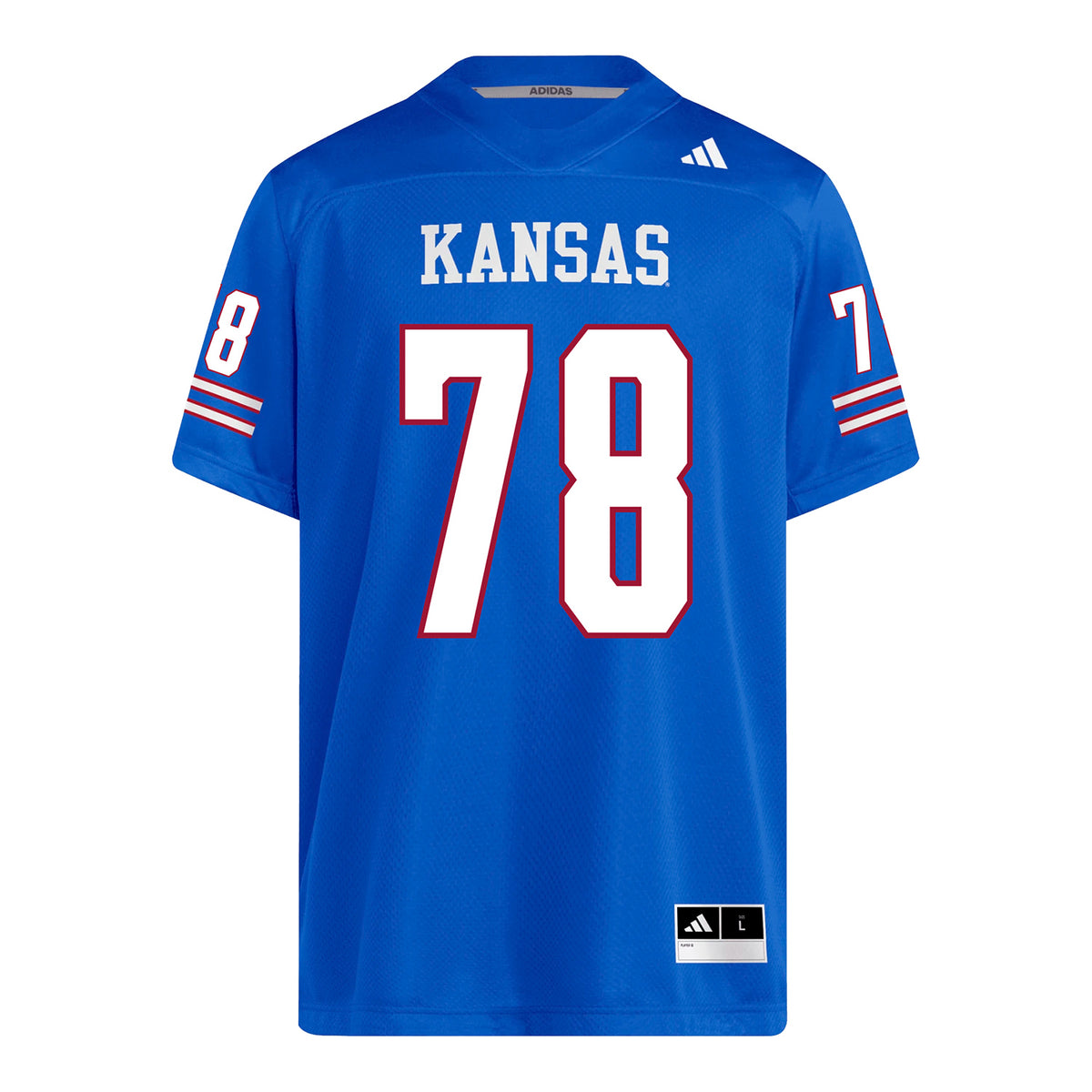 Kansas Jayhawks Adidas Football Student Athlete #78 Brandon Solis Football Jersey