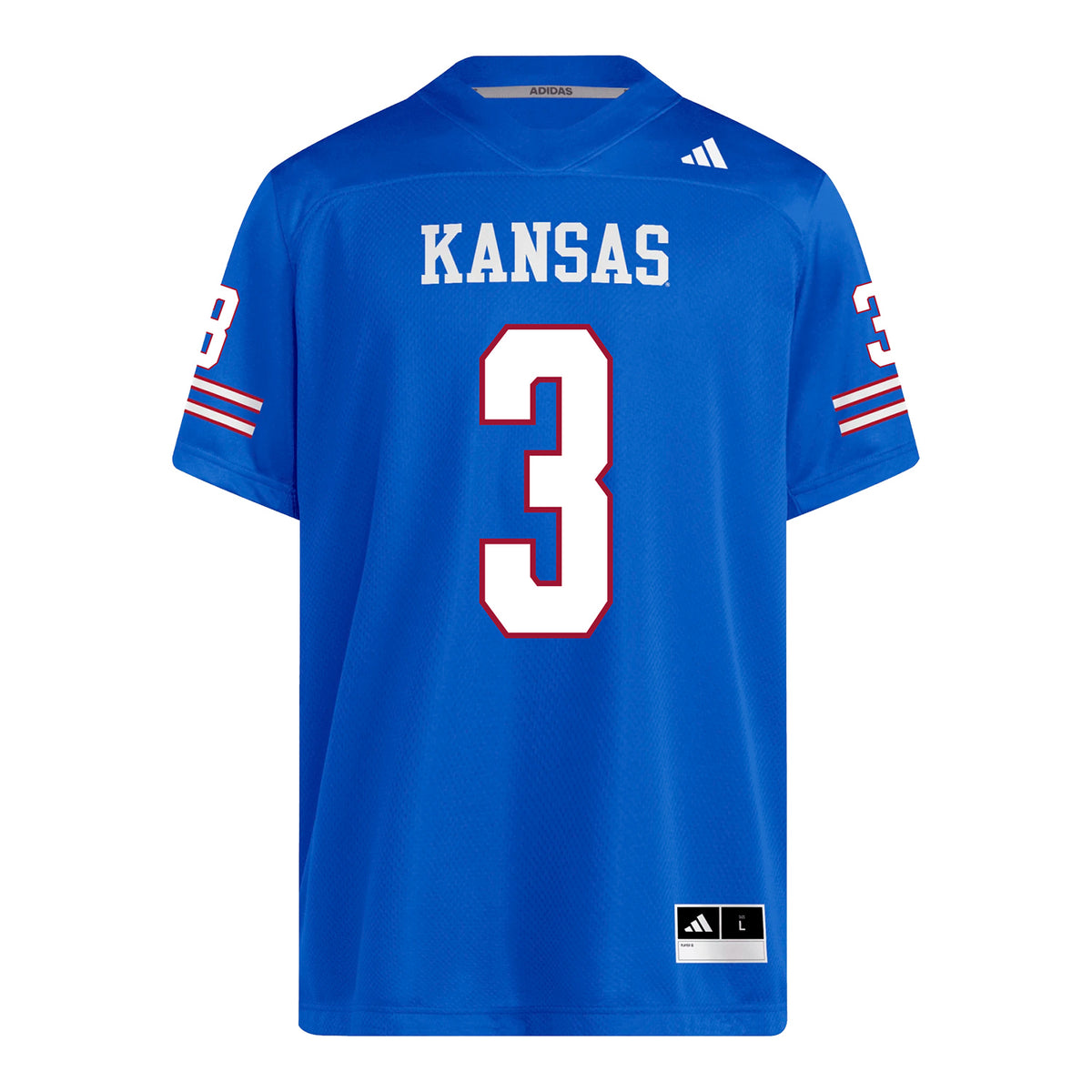 Kansas Jayhawks Adidas Football Student Athlete #3 Keaton Kubecka Football Jersey