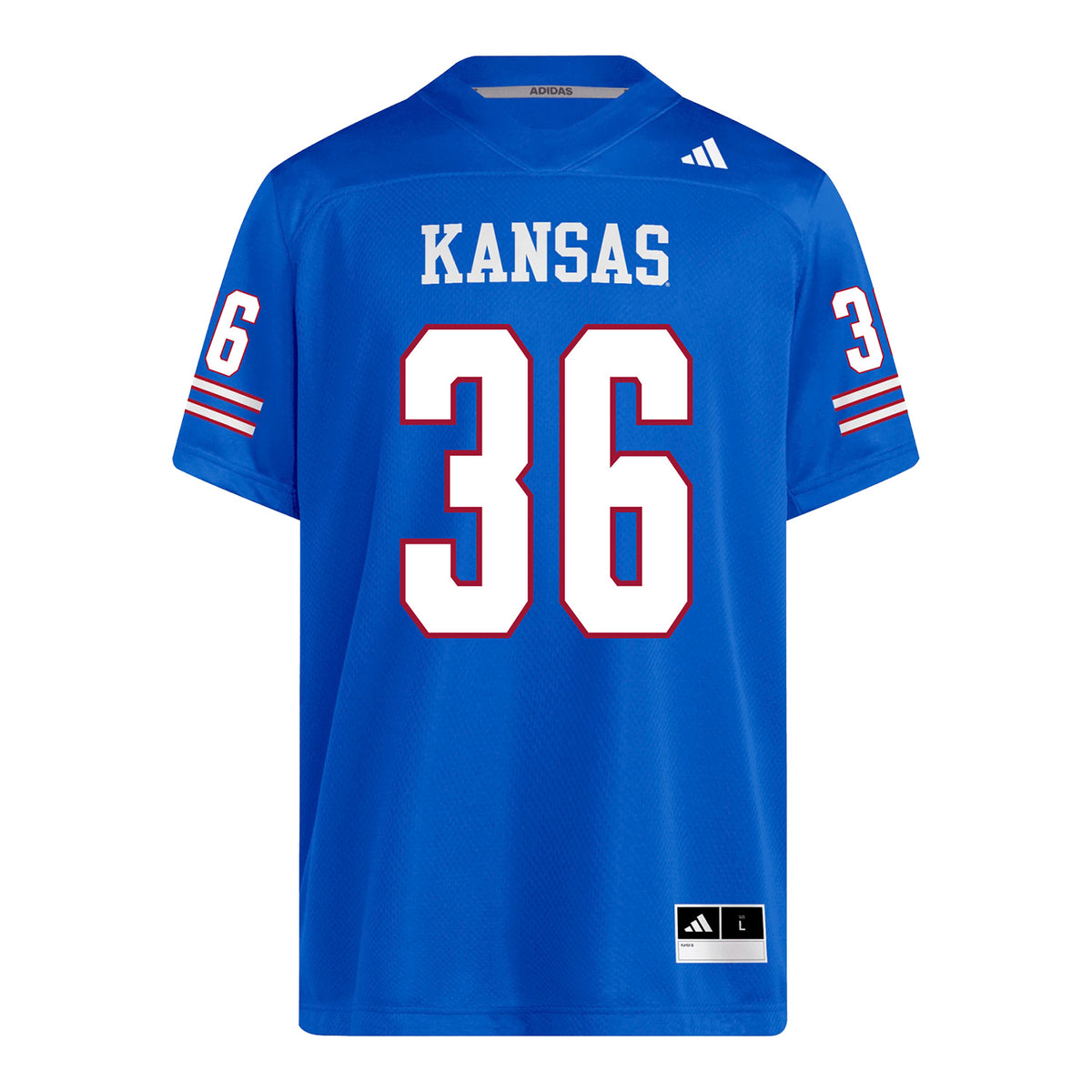 Kansas Jayhawks Adidas Football Student Athlete #36 Jameer Moore Football Jersey