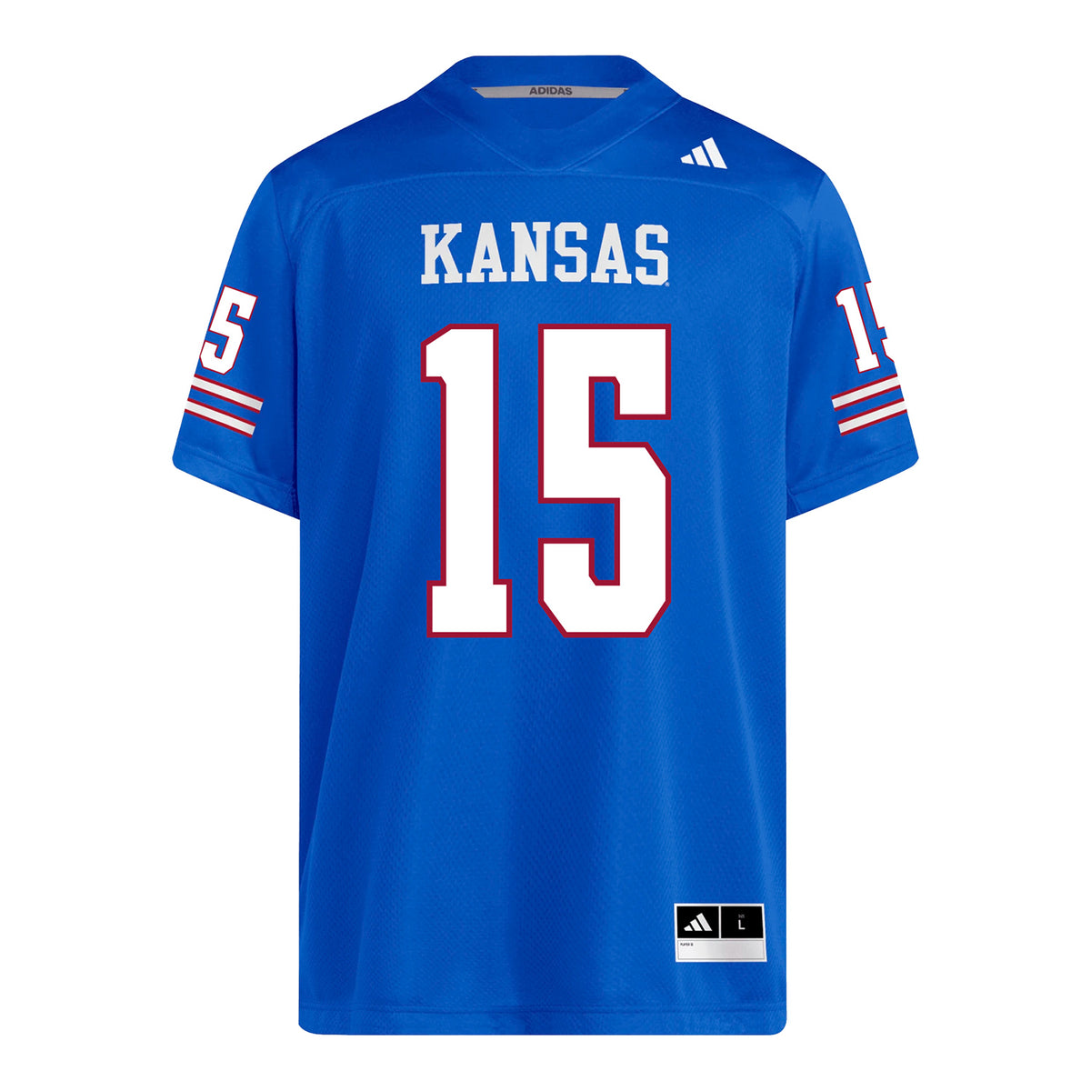 Kansas Jayhawks Adidas Football Student Athlete #15 Malachi Curvey Football Jersey