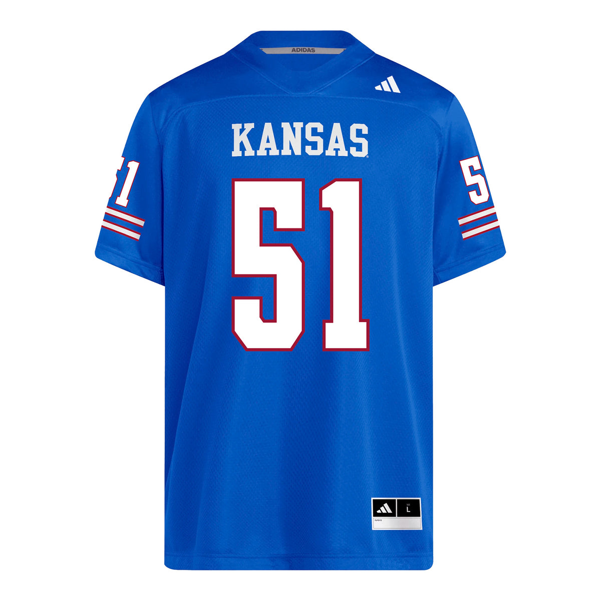 Kansas Jayhawks Adidas Football Student Athlete #51 Kasen Carpenter Football Jersey