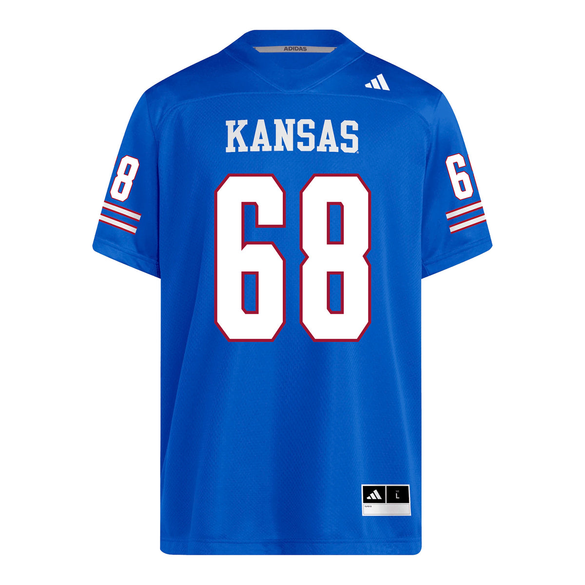 Kansas Jayhawks Adidas Football Student Athlete #68 Max Manske Football Jersey