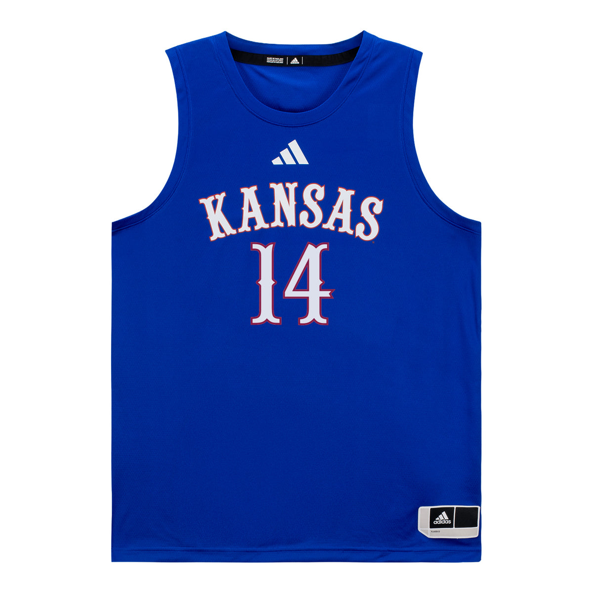 Kansas Jayhawks Adidas Basketball Student Athlete #14 Luke Barnett Blue Jersey