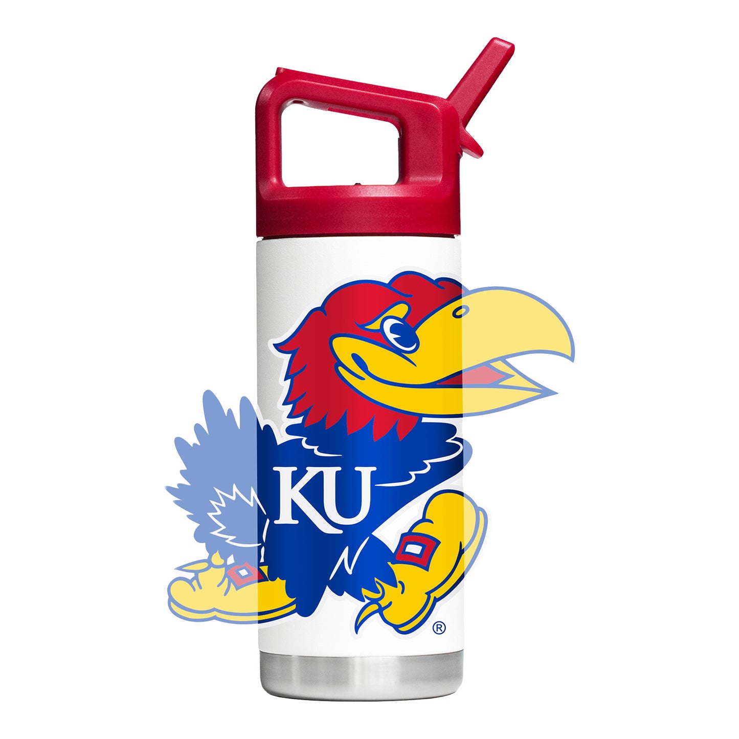 Gametime Sidekicks Kansas Jayhawks Primary Logo 16 oz. Youth Bottle - White