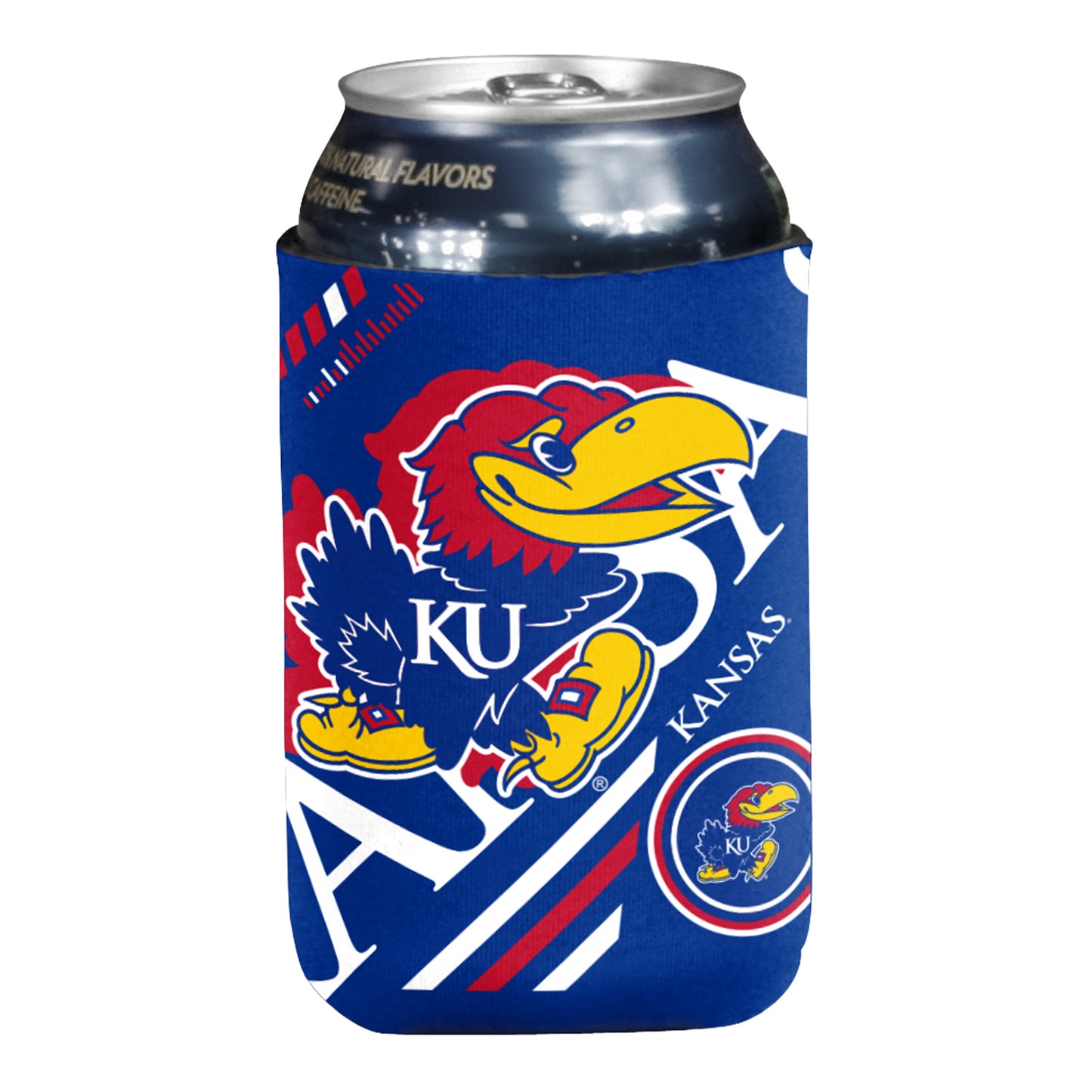 Logo Brands Kansas Jayhawks Large Print 12 oz. Can Cooler
