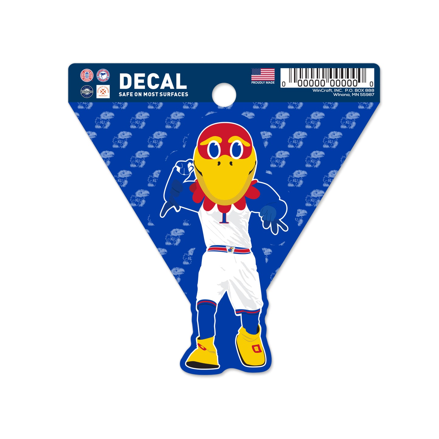 WinCraft Kansas Jayhawks Mascot 3x4 Decal
