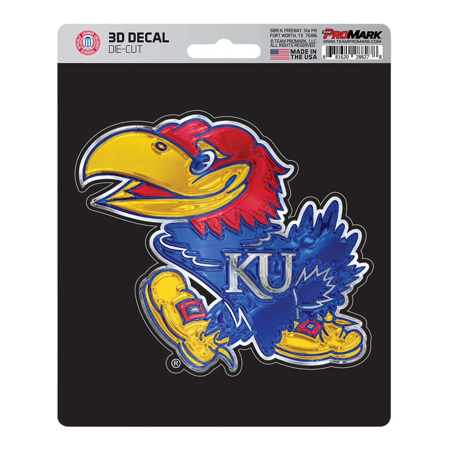 Logo Brands Kansas Jayhawks Primary 3D Sticker