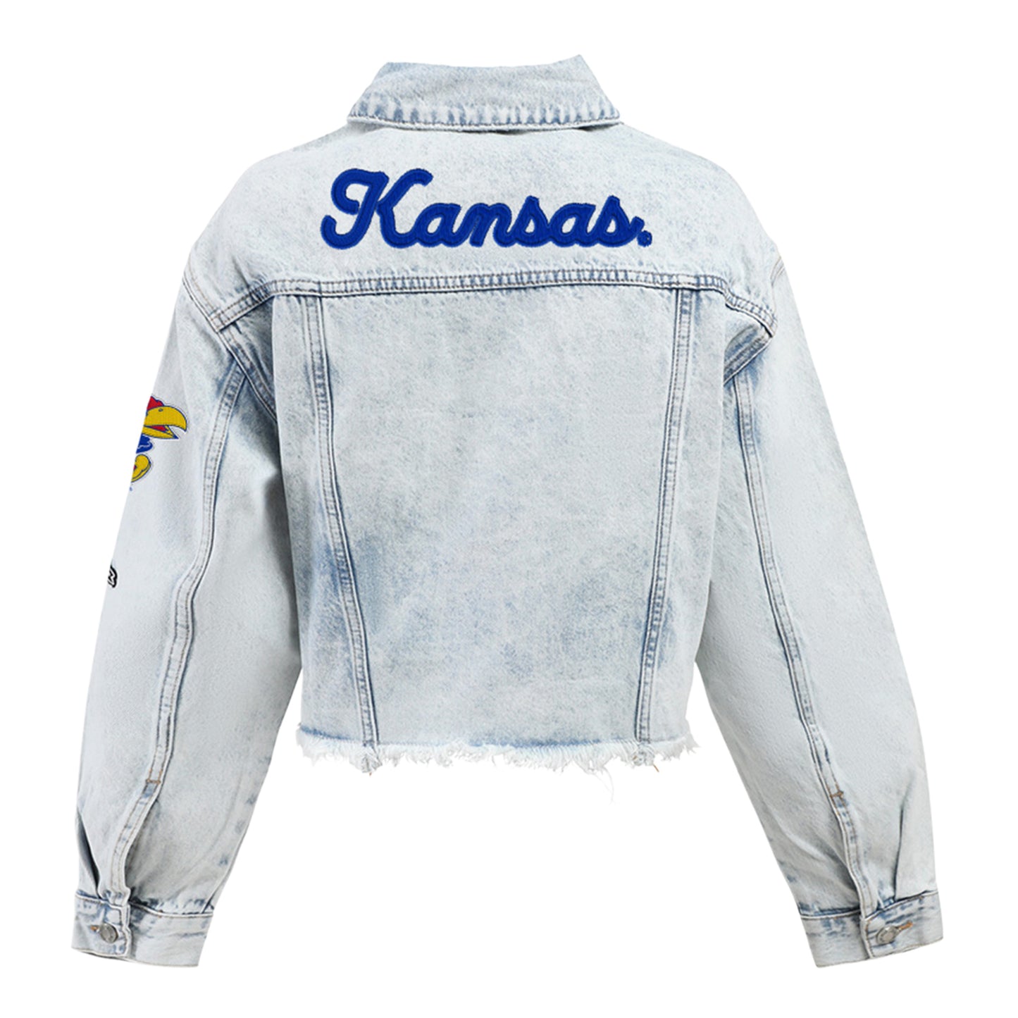 Hype & Vice Kansas Jayhawks Frayed Denim Jacket