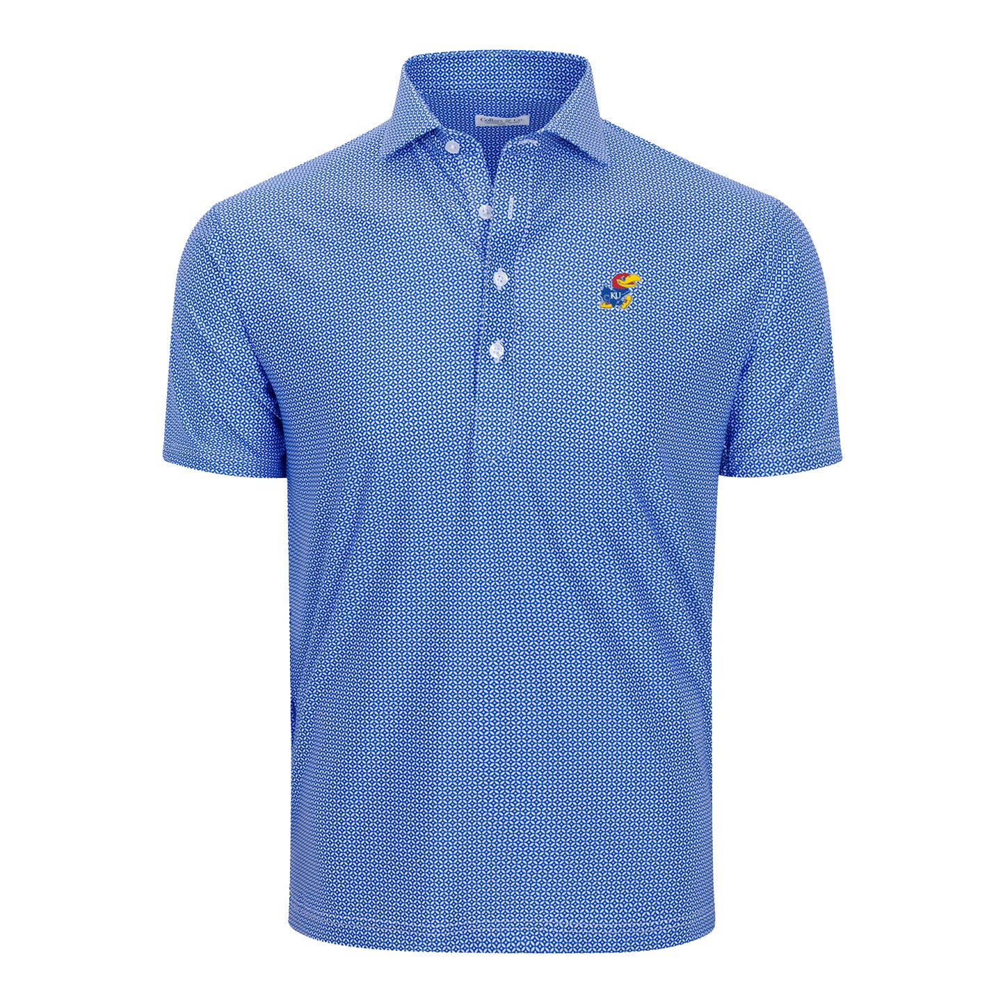 Collars and Co Kansas Jayhawk Mosaic Polo