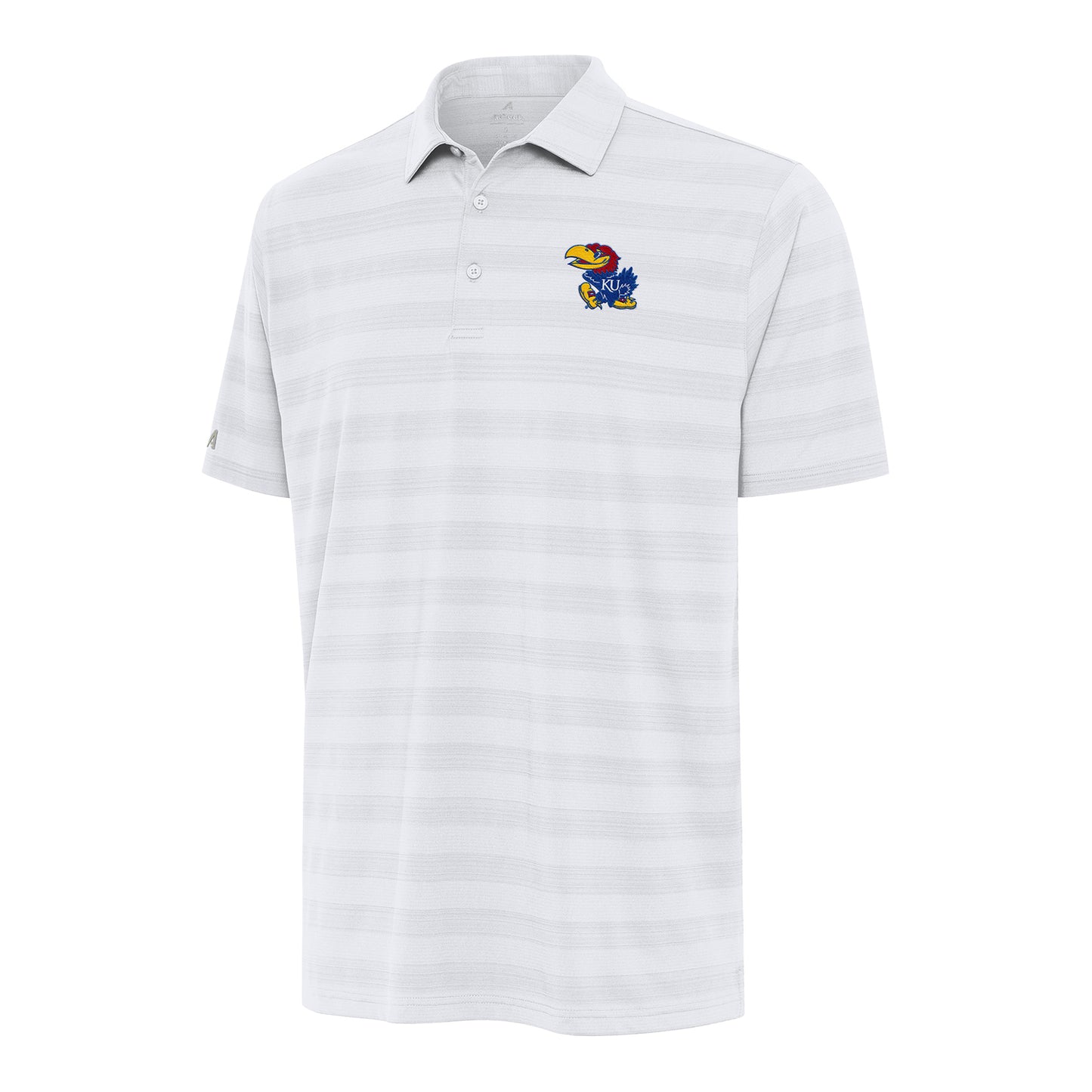 Antigua Kansas Jayhawks Stripe Tunnel Polo - White