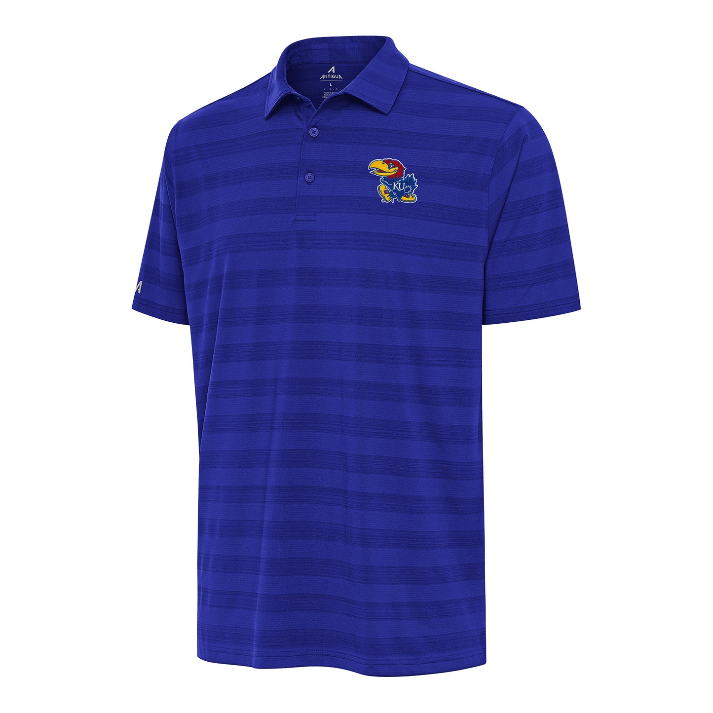Antigua Kansas Jayhawks Stripe Tunnel Polo - Blue