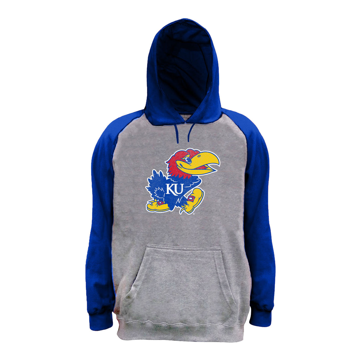 Profile Kansas Jayhawks 2-Tone Big & Tall Blue and Grey Hoodie