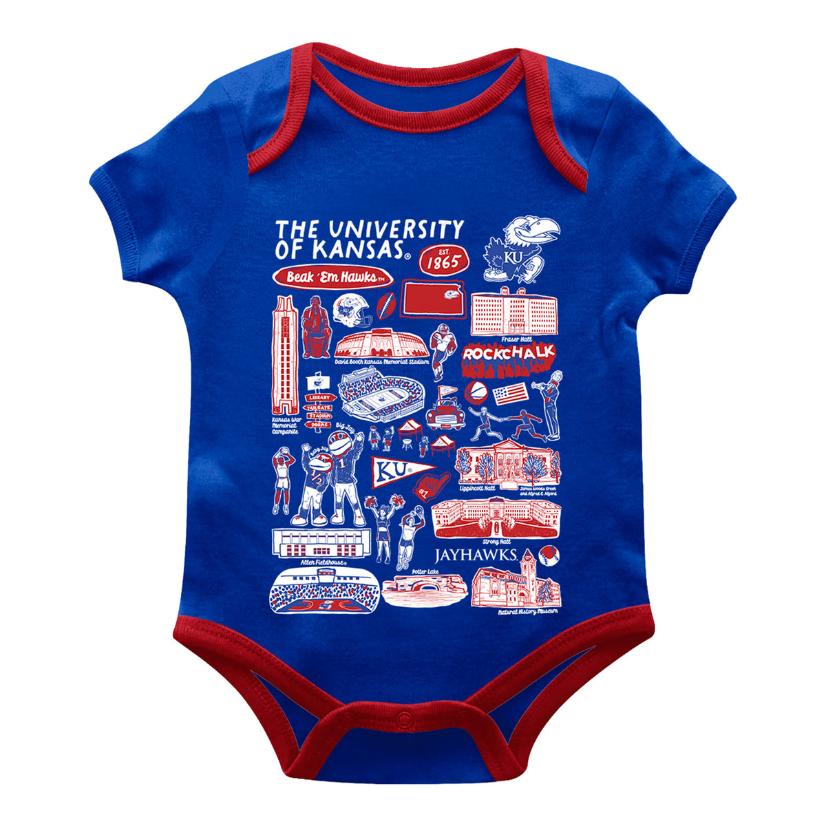 Vive La Fete Kansas Jayhawks Impressions Artwork Onesie - Blue