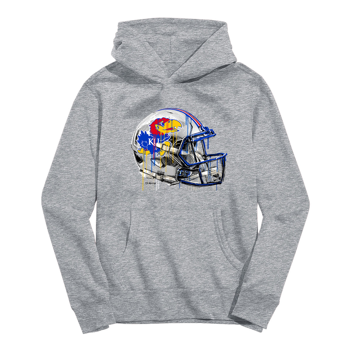 Vive La Fete Youth Kansas Jayhawks Dripping Football Helmet Hoodie