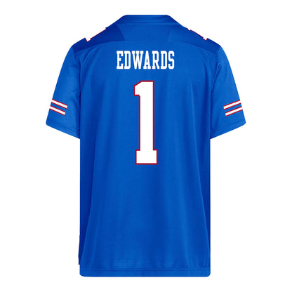 Kansas Jayhawks Adidas Football Student Athlete #1 Dylan Edwards Football Jersey
