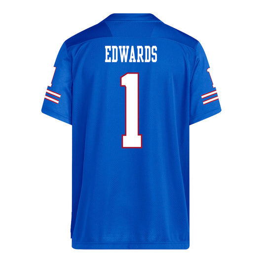 Kansas Jayhawks Adidas Football Student Athlete #1 Dylan Edwards Football Jersey