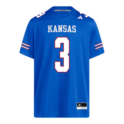 Kansas Jayhawks Adidas Football Student Athlete #3 Corey Gordon Football Jersey