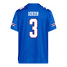 Kansas Jayhawks Adidas Football Student Athlete #3 Corey Gordon Football Jersey