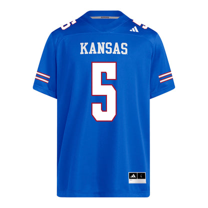 Kansas Jayhawks Adidas Football Student Athlete #5 Nik McMillan Football Jersey