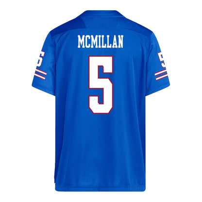 Kansas Jayhawks Adidas Football Student Athlete #5 Nik McMillan Football Jersey