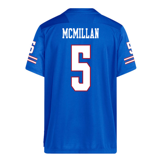 Kansas Jayhawks Adidas Football Student Athlete #5 Nik McMillan Football Jersey