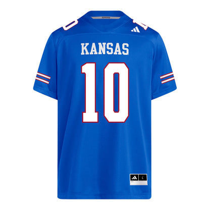 Kansas Jayhawks Adidas Football Student Athlete #10 Chase Jenkins Football Jersey