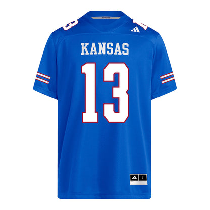 Kansas Jayhawks Adidas Football Student Athlete #13 Quincy Davis Football Jersey