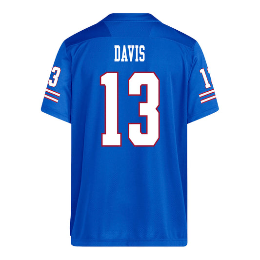 Kansas Jayhawks Adidas Football Student Athlete #13 Quincy Davis Football Jersey
