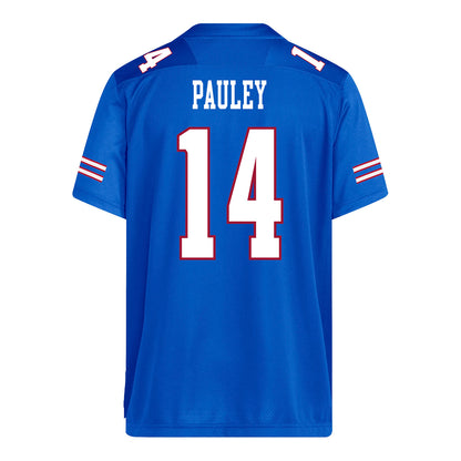 Kansas Jayhawks Adidas Football Student Athlete #14 Mikey Pauley Football Jersey