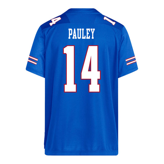 Kansas Jayhawks Adidas Football Student Athlete #14 Mikey Pauley Football Jersey