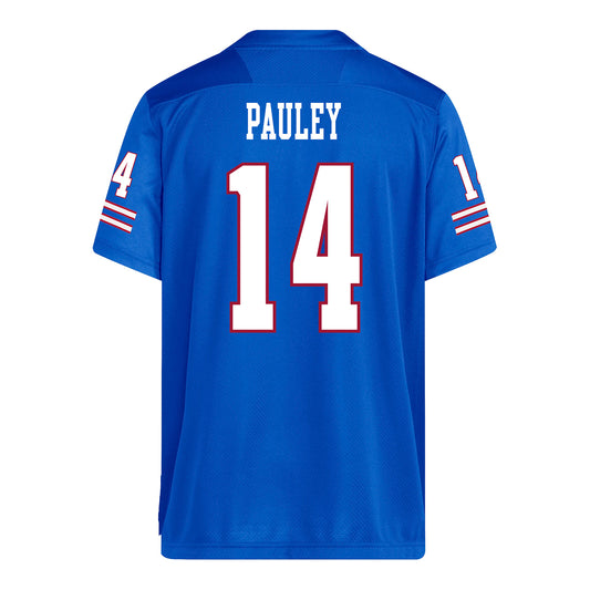 Kansas Jayhawks Adidas Football Student Athlete #14 Mikey Pauley Football Jersey