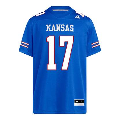 Kansas Jayhawks Adidas Football Student Athlete #17 Tyren Parker Football Jersey