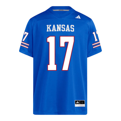 Kansas Jayhawks Adidas Football Student Athlete #17 Tyren Parker Football Jersey