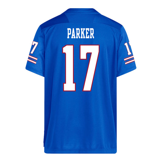 Kansas Jayhawks Adidas Football Student Athlete #17 Tyren Parker Football Jersey