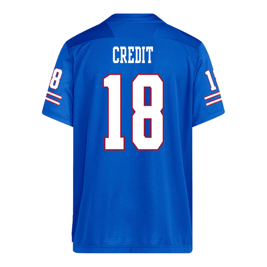 Kansas Jayhawks Adidas Football Student Athlete #18 Joseph Credit Football Jersey
