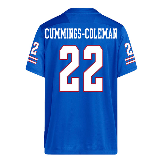 Kansas Jayhawks Adidas Football Student Athlete #22 Khijohnn Cummings-Coleman Football Jersey