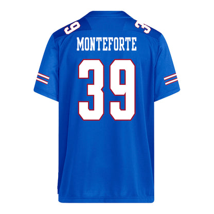 Kansas Jayhawks Adidas Football Student Athlete #39 Rino Monteforte Football Jersey