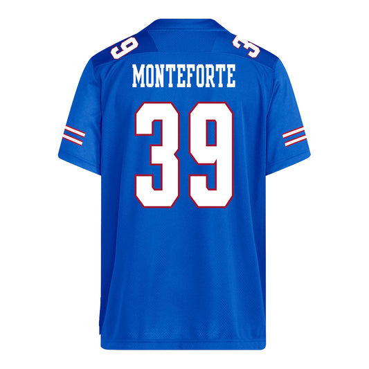 Kansas Jayhawks Adidas Football Student Athlete #39 Rino Monteforte Football Jersey