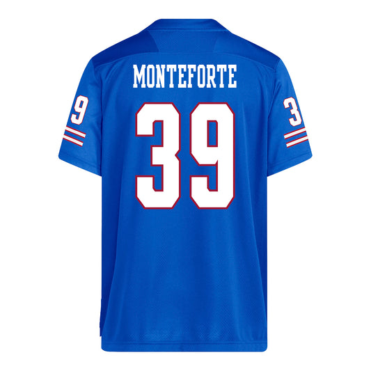 Kansas Jayhawks Adidas Football Student Athlete #39 Rino Monteforte Football Jersey