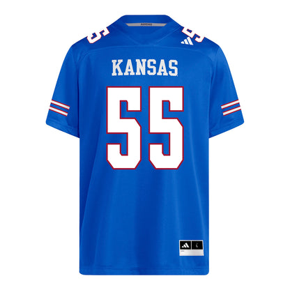 Kansas Jayhawks Adidas Football Student Athlete #55 Trezelle Jenkins Jr. Football Jersey