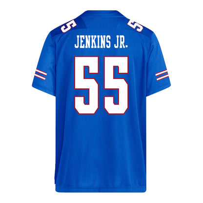 Kansas Jayhawks Adidas Football Student Athlete #55 Trezelle Jenkins Jr. Football Jersey