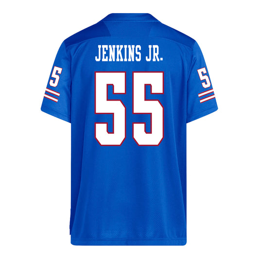 Kansas Jayhawks Adidas Football Student Athlete #55 Trezelle Jenkins Jr. Football Jersey