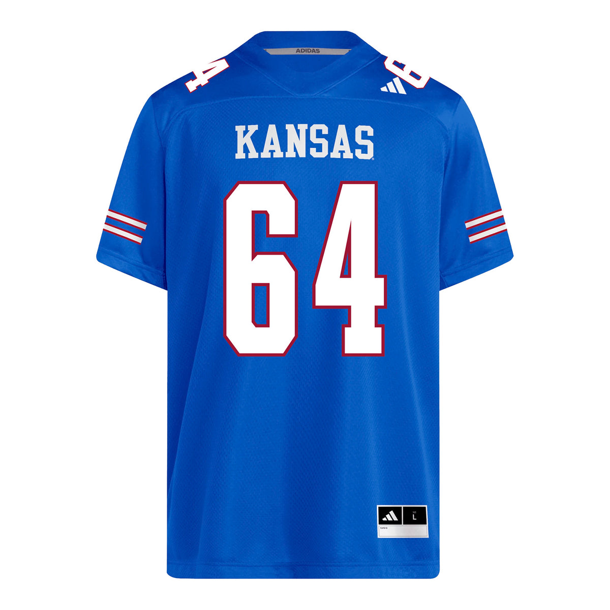 Kansas Jayhawks Adidas Football Student Athlete #64 Kaden Snyder Football Jersey
