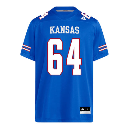 Kansas Jayhawks Adidas Football Student Athlete #64 Kaden Snyder Football Jersey