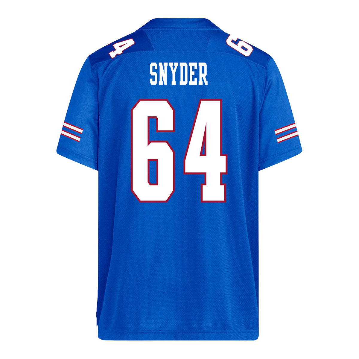 Kansas Jayhawks Adidas Football Student Athlete #64 Kaden Snyder Football Jersey