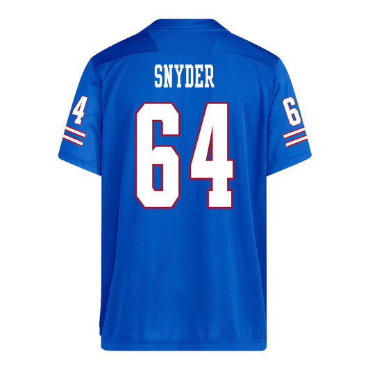 Kansas Jayhawks Adidas Football Student Athlete #64 Kaden Snyder Football Jersey