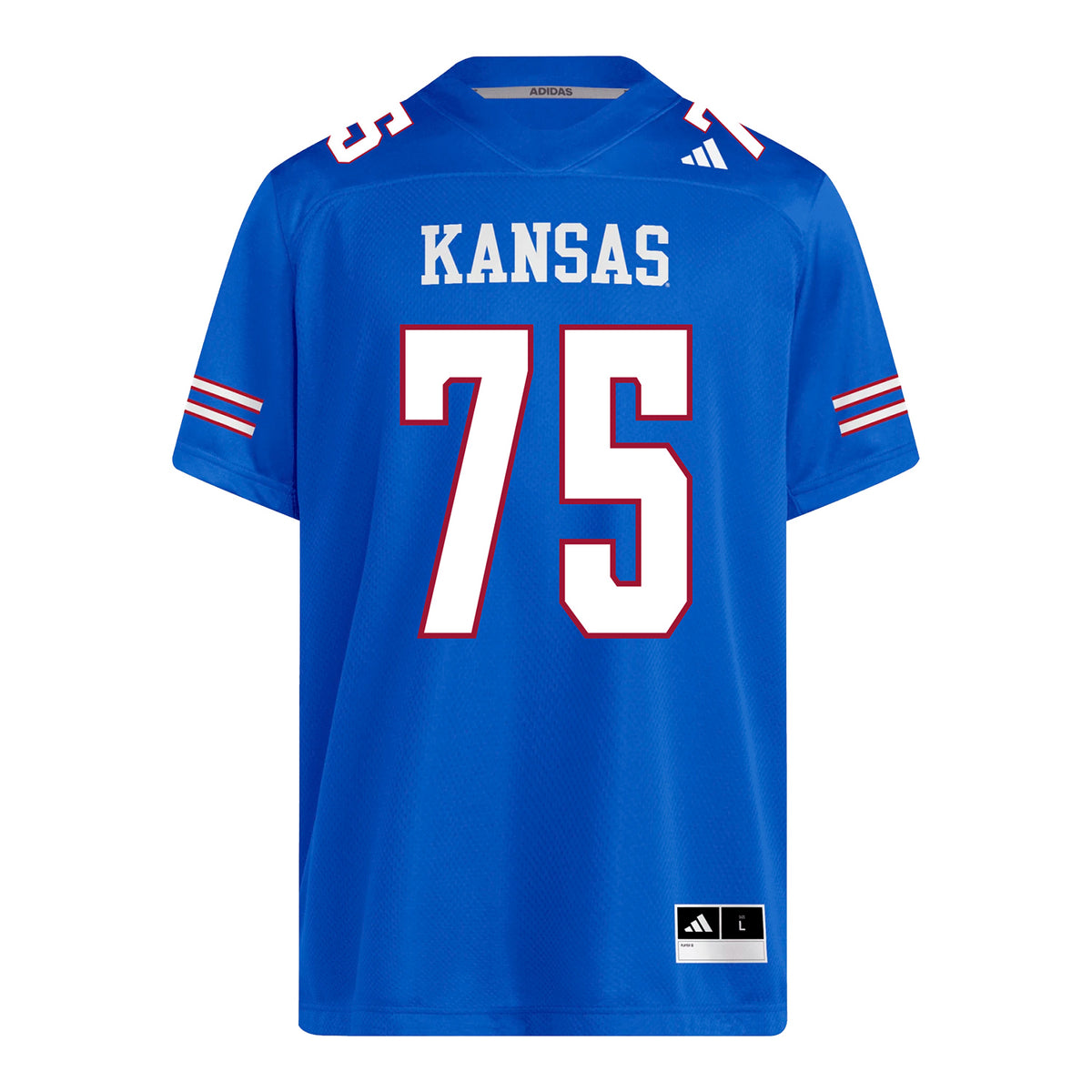 Kansas Jayhawks Adidas Football Student Athlete #75 Calvin Clements Football Jersey
