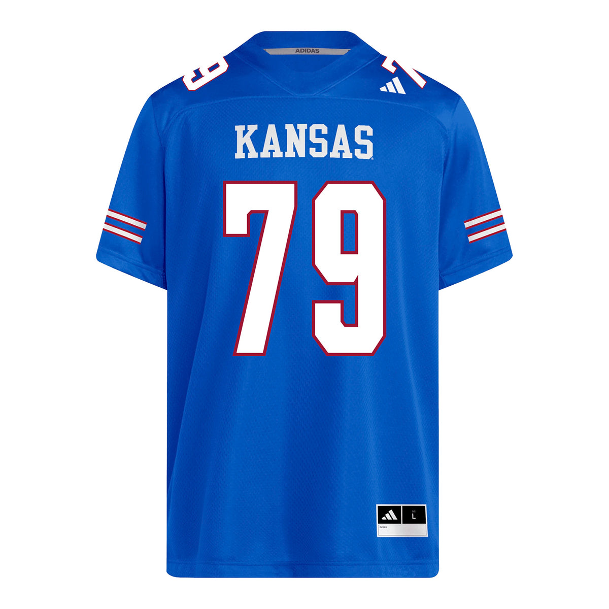 Kansas Jayhawks Adidas Football Student Athlete #79 Connor Stroh Football Jersey
